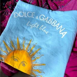 2 for 1! Dolce & Gabbana Light Blue Sun Design Towel in Bag